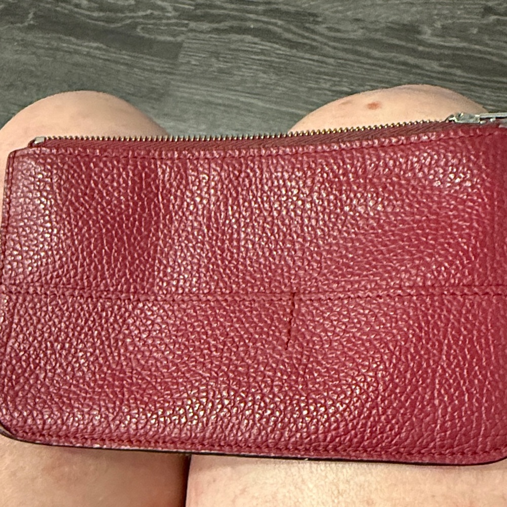 Hermes red Textured Leather Pouch